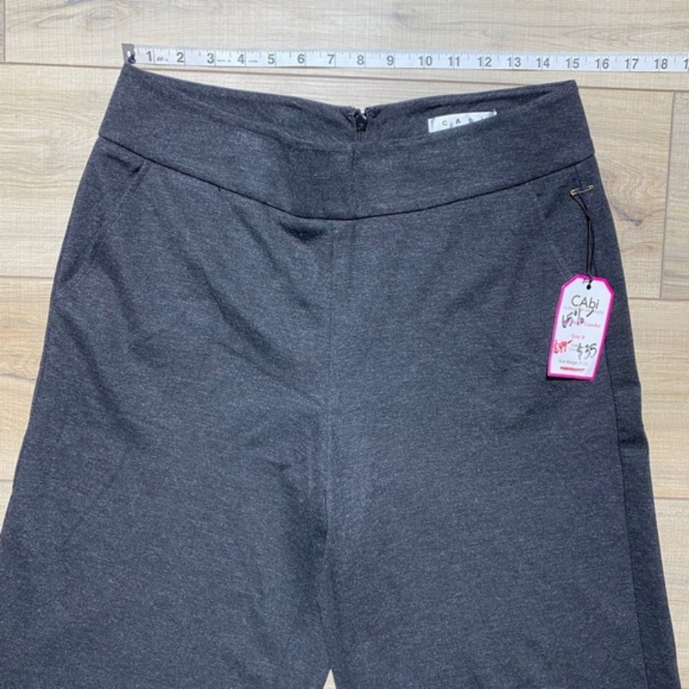CAbi Women 188 Ponte Gaucho Pants Wide Leg Size 8 Charcoal Gray Style 188 - Picture 2 of 14